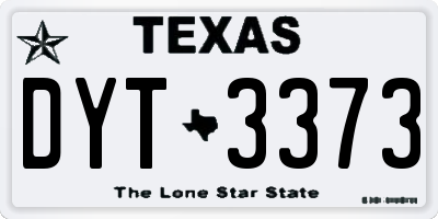TX license plate DYT3373