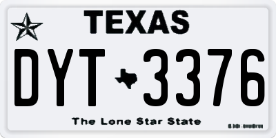 TX license plate DYT3376