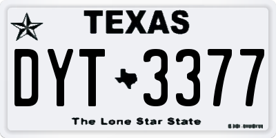 TX license plate DYT3377