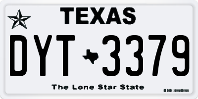TX license plate DYT3379