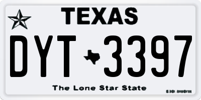 TX license plate DYT3397