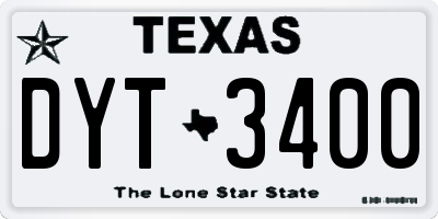 TX license plate DYT3400