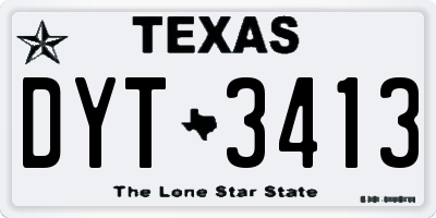TX license plate DYT3413