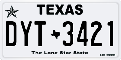 TX license plate DYT3421