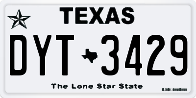 TX license plate DYT3429