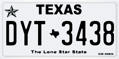 TX license plate DYT3438