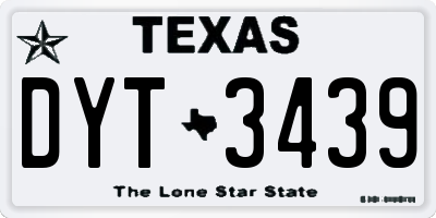 TX license plate DYT3439