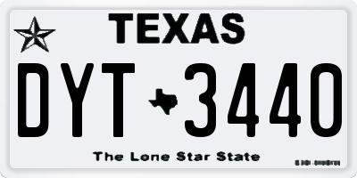 TX license plate DYT3440