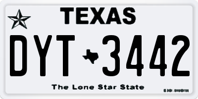 TX license plate DYT3442