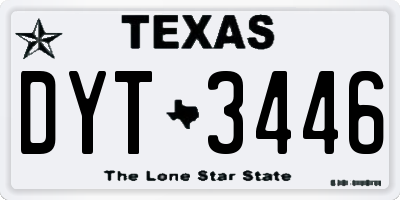 TX license plate DYT3446