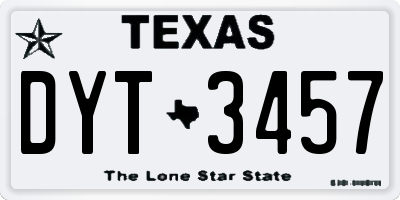 TX license plate DYT3457