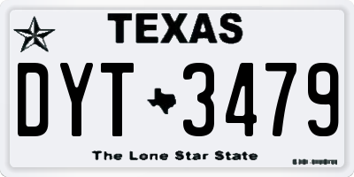 TX license plate DYT3479