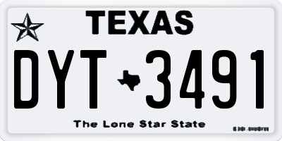 TX license plate DYT3491