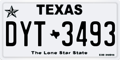 TX license plate DYT3493