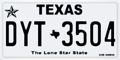 TX license plate DYT3504