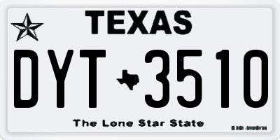 TX license plate DYT3510