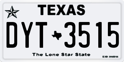 TX license plate DYT3515