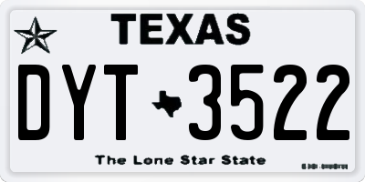 TX license plate DYT3522