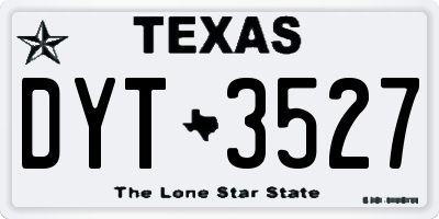 TX license plate DYT3527