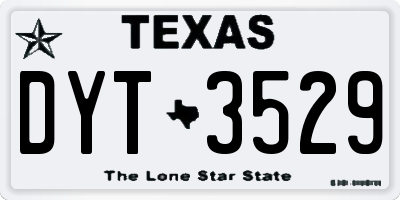 TX license plate DYT3529