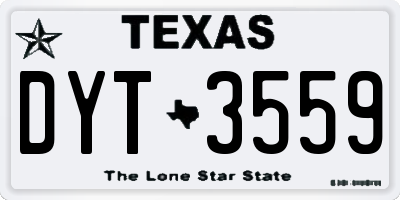 TX license plate DYT3559