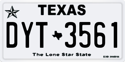 TX license plate DYT3561