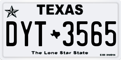 TX license plate DYT3565