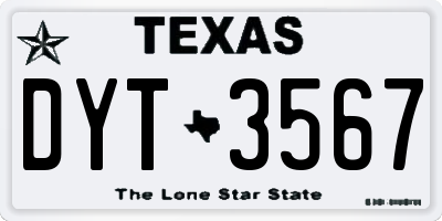 TX license plate DYT3567