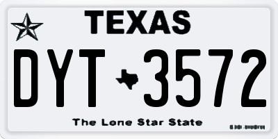 TX license plate DYT3572