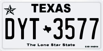 TX license plate DYT3577