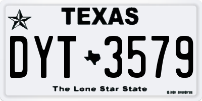 TX license plate DYT3579
