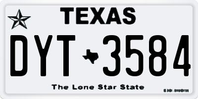 TX license plate DYT3584