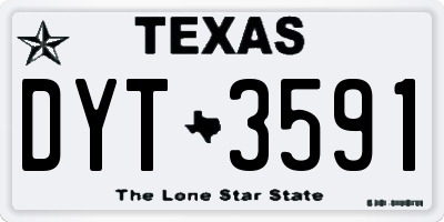 TX license plate DYT3591
