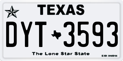 TX license plate DYT3593
