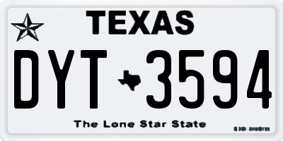 TX license plate DYT3594