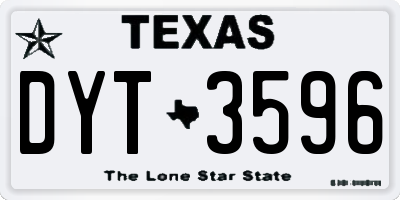 TX license plate DYT3596