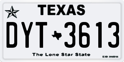 TX license plate DYT3613