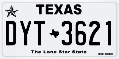 TX license plate DYT3621