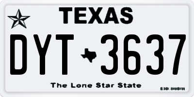 TX license plate DYT3637