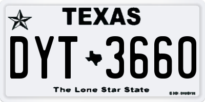 TX license plate DYT3660