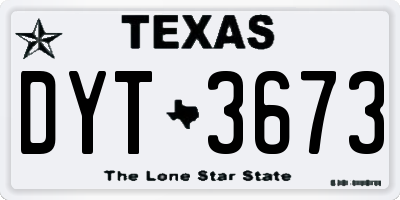 TX license plate DYT3673