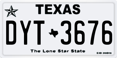 TX license plate DYT3676