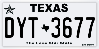 TX license plate DYT3677