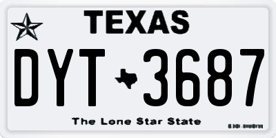 TX license plate DYT3687