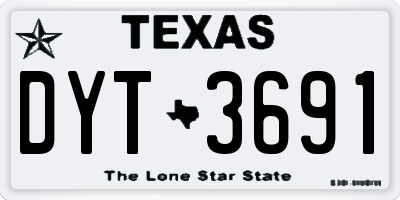 TX license plate DYT3691