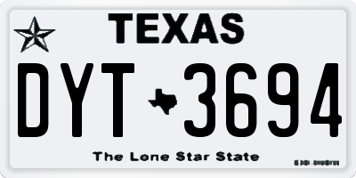 TX license plate DYT3694
