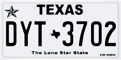 TX license plate DYT3702