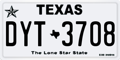 TX license plate DYT3708
