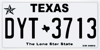 TX license plate DYT3713