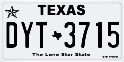 TX license plate DYT3715